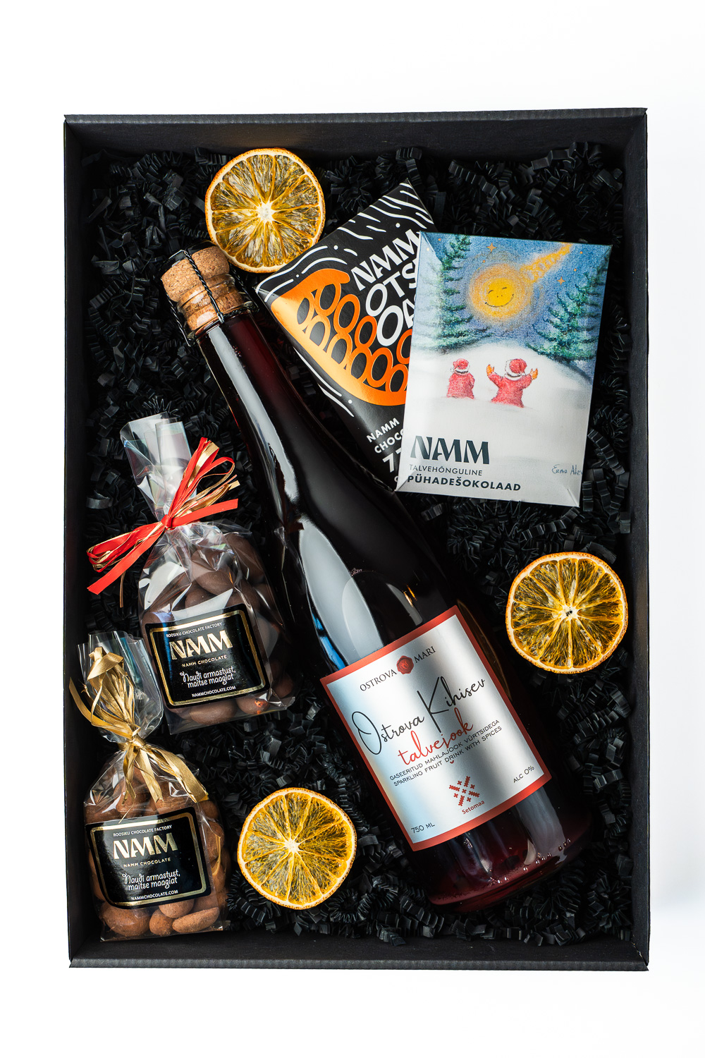 Kinkekarp: NAMM šokolaadid Ostrova Kihisevaga