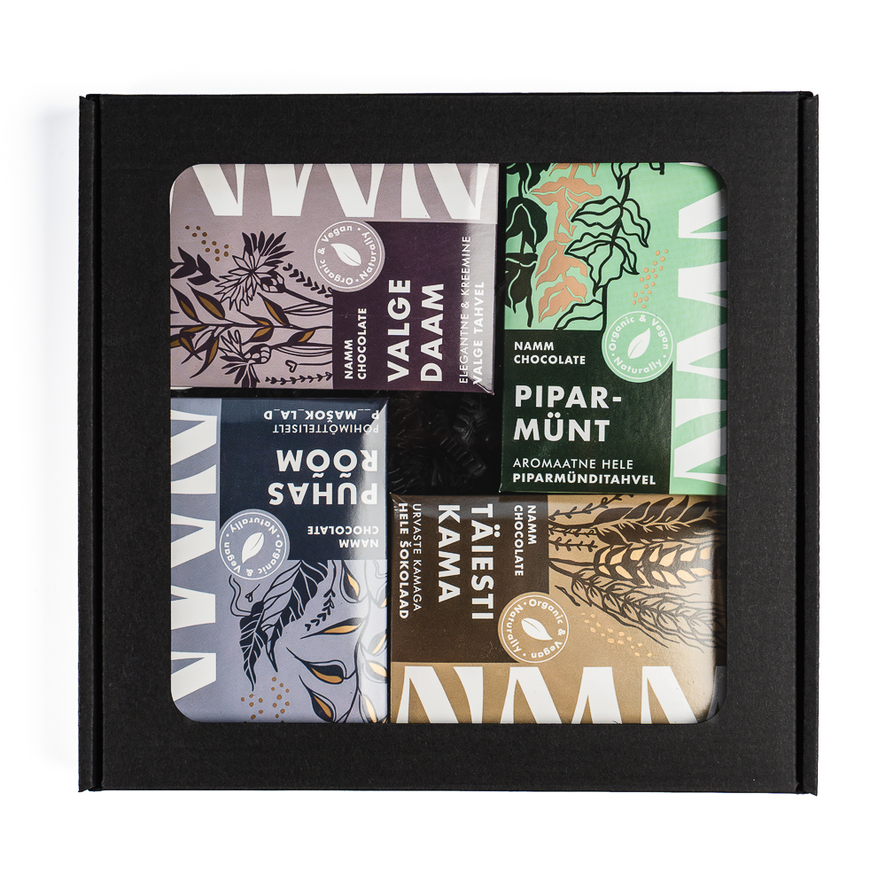 Kinkekarp NAMM nelja šokolaadi komplekt HELE